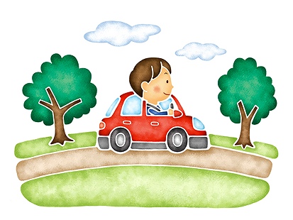 家庭教師が車を運転するイメージ