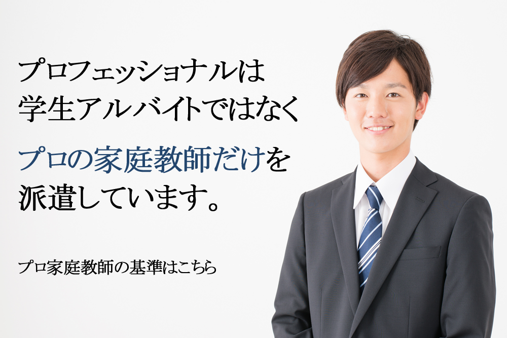 プロフェッショナルは専業のプロ家庭教師を派遣しています